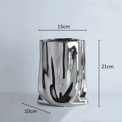 Modern Ruffled Ceramic Vase