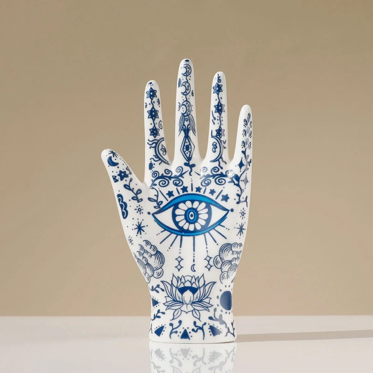 Eye of Fatima Ceramic Jewelry Holder