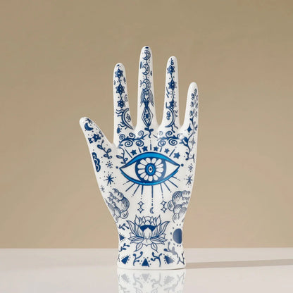 Eye of Fatima Ceramic Jewelry Holder