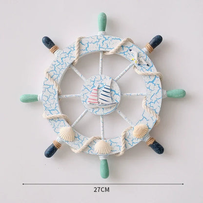 Wooden Nautical Ship Wheel Wall Decor