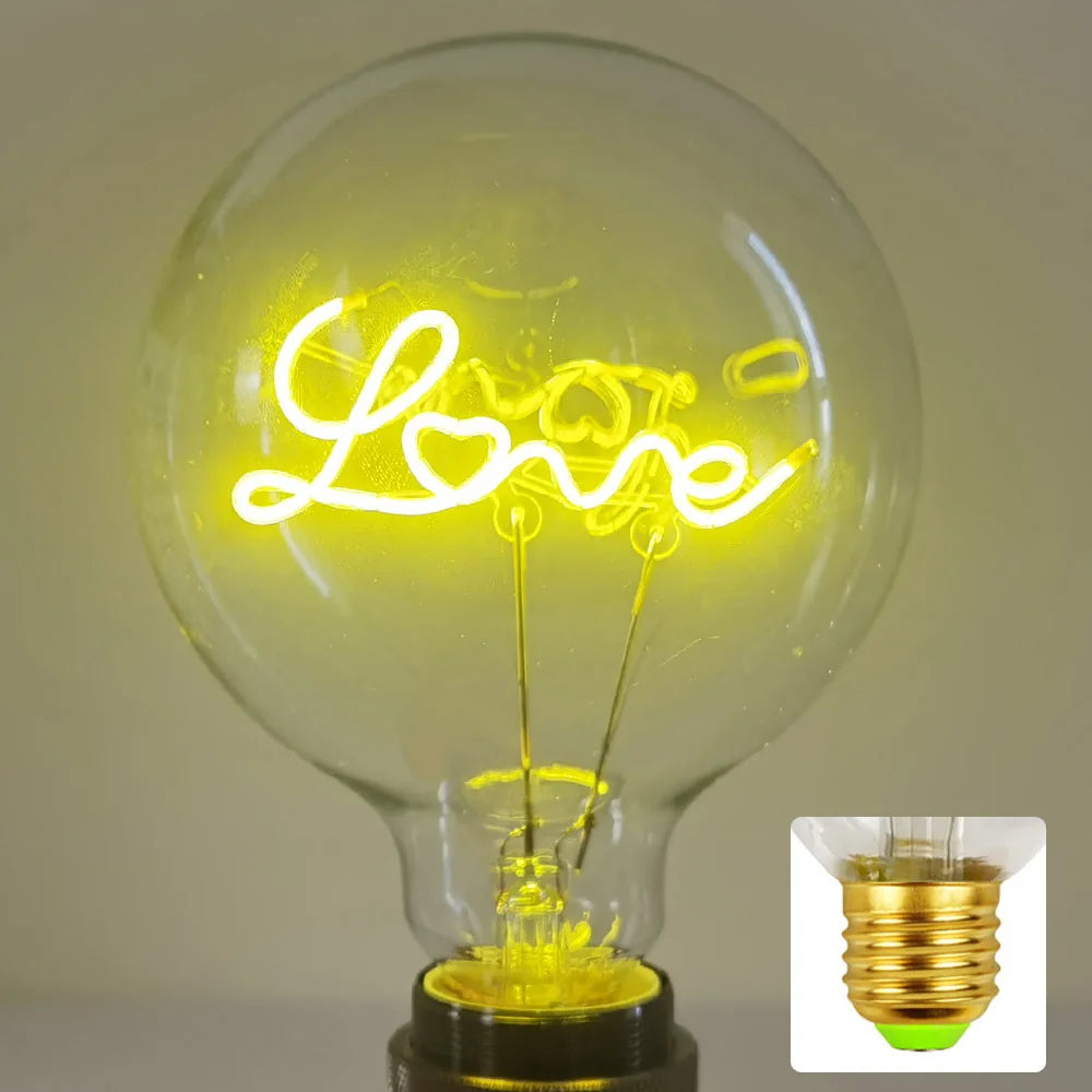 LOVE Neon Letter Edison Bulb