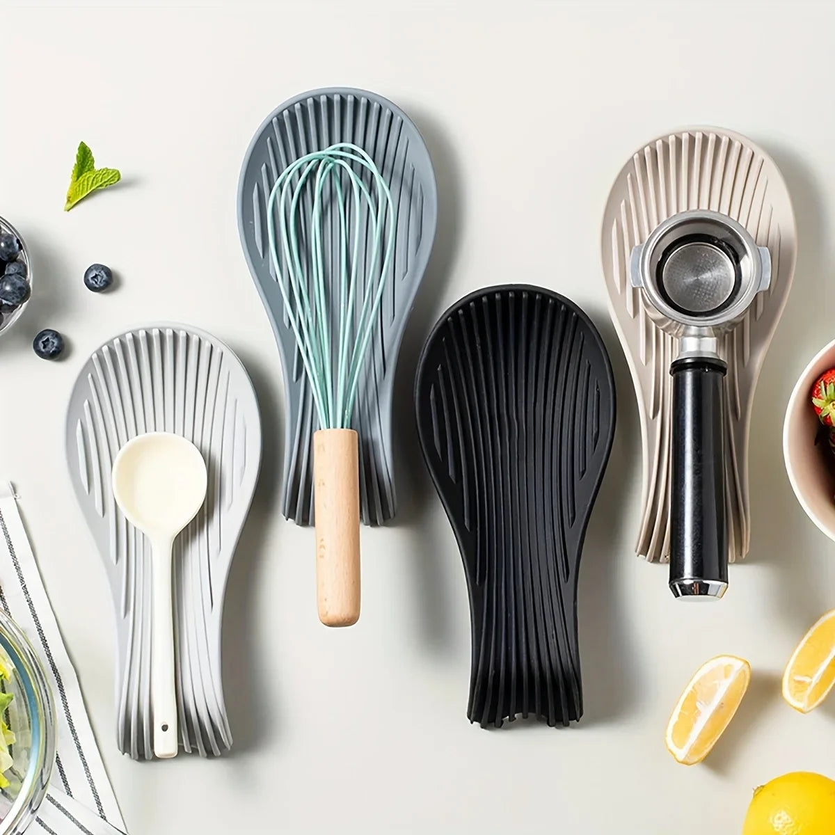 Heat-Resistant Silicone Spoon Rest & Utensil Holder