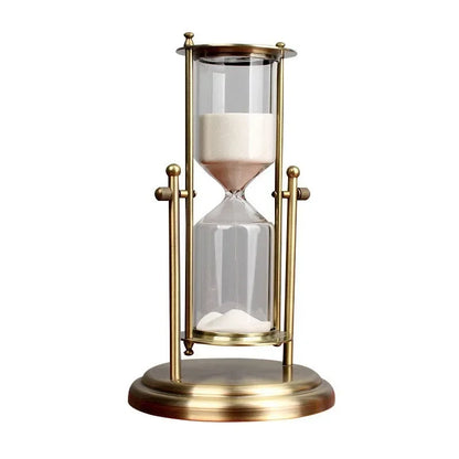 Rotating Metal & Glass Crown Hourglass Timer