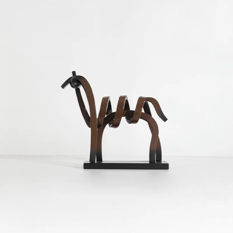 Abstract Hollow Line Horse Resin Sculpture