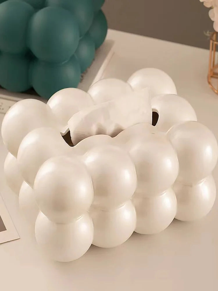 Nordic Ceramic Bubble Ball Tissue Box Cover & Storage Ornament