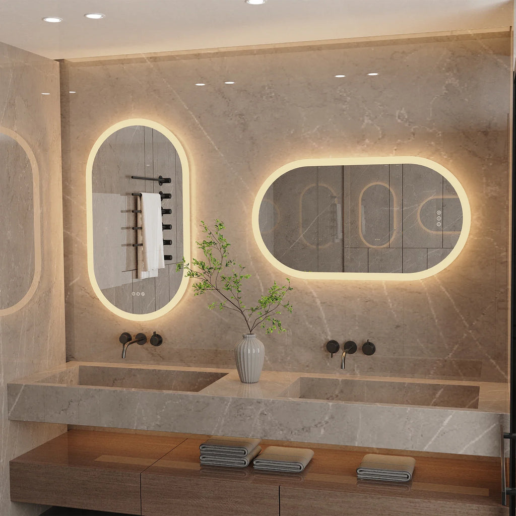 LumoOval | Oval LED Bathroom Mirror | Anti-Fog & Dimmable Backlit Design