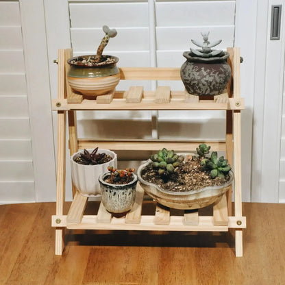 Rustic Wooden 2 Tier Desktop Organizer Shelf