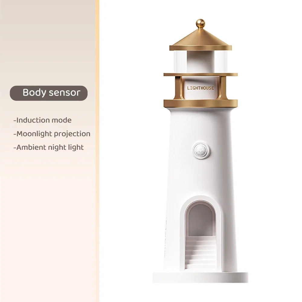 Lighthouse Projector Lamp with Bluetooth Speaker