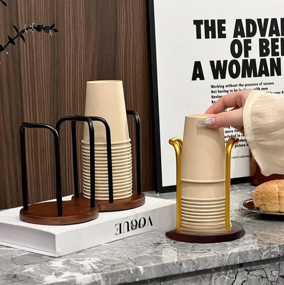 High-Capacity Disposable Cup Holder & Organizer Rack