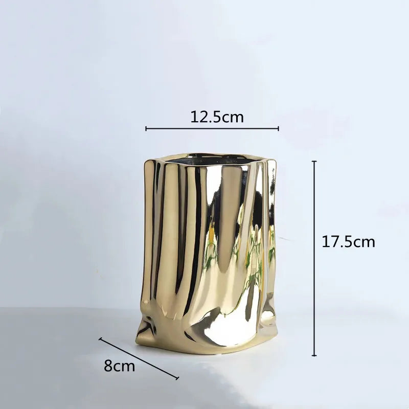 Modern Ruffled Ceramic Vase