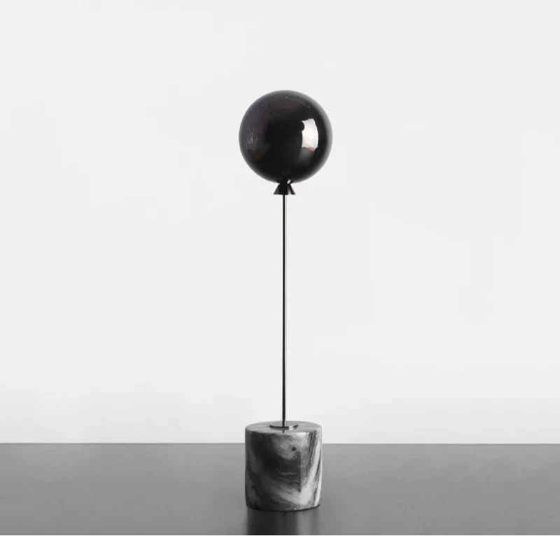 Minimalist Balloon Sculpture with Marble Base