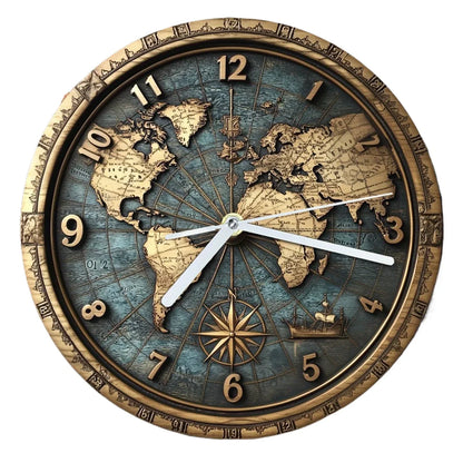 Sailboat Theme Vintage Round Wooden Wall Clock