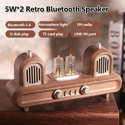 Retro Bluetooth Speaker with Atmosphere Lamp
