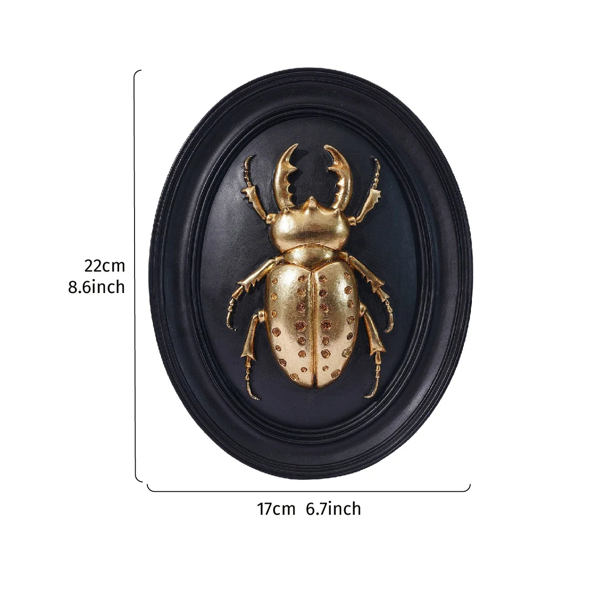 Golden Beetle Resin Wall Decor- Insect Themed Accent
