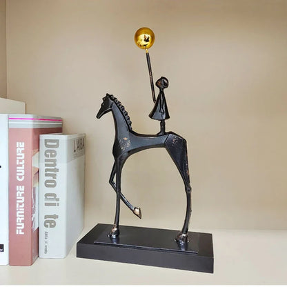 Abstract Modern Horse Rider Sculpture