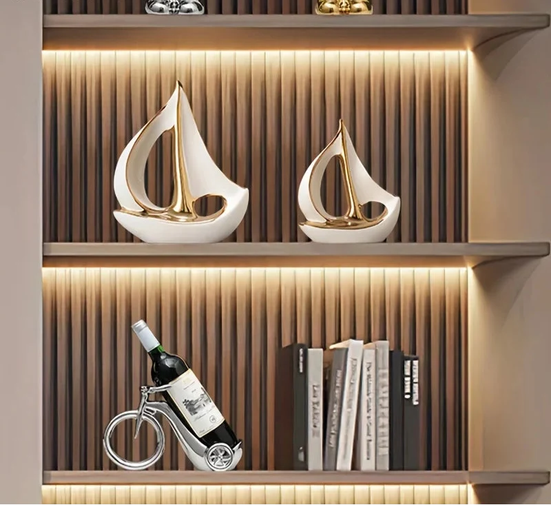 Luxury Ceramic Sailboat Sculpture