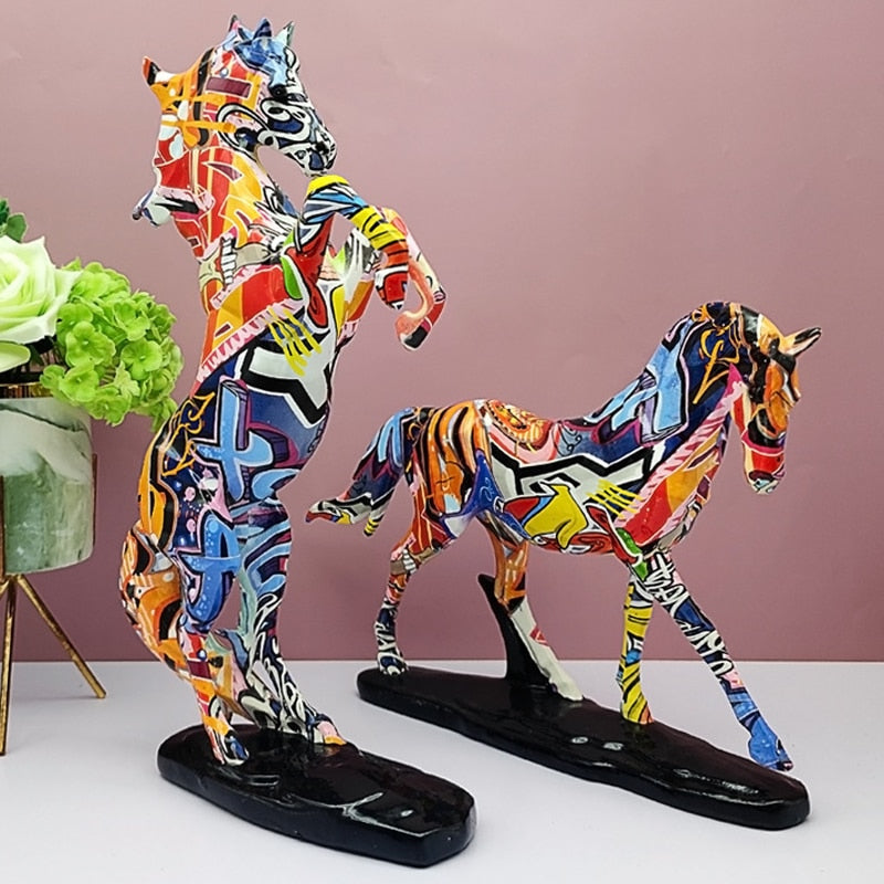 Abstract Graffiti Horse Figurine