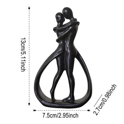 Golden Couple Embrace Statue