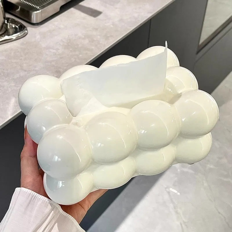 Modern Bubble Cloud Tissue Box with Lifting Spring