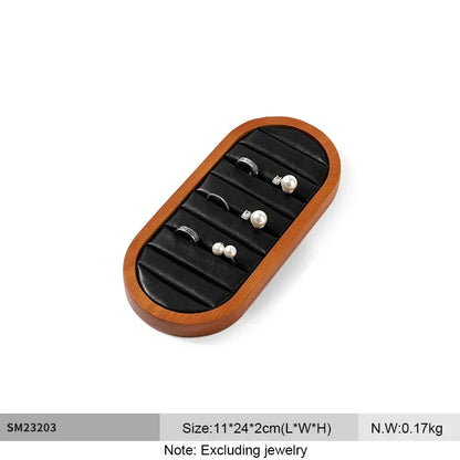 Solid Wood & Microfiber Ring Display Stand