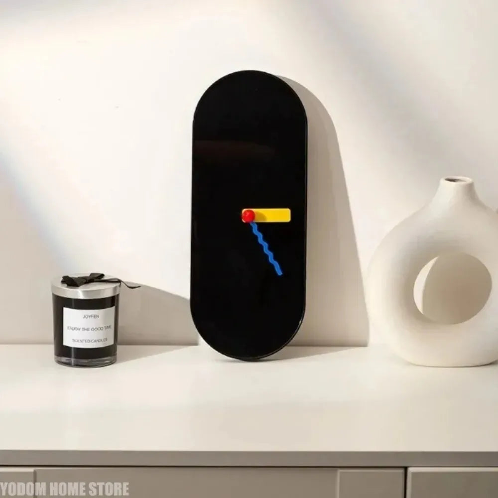 Nordic Dopamine Minimalist Oval Wall Clock | Silent Battery-Powered Home Decor