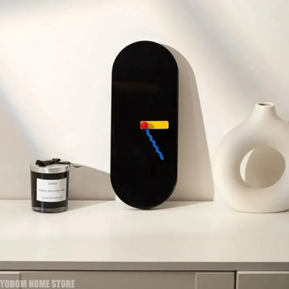 Nordic Dopamine Minimalist Oval Wall Clock | Silent Battery-Powered Home Decor