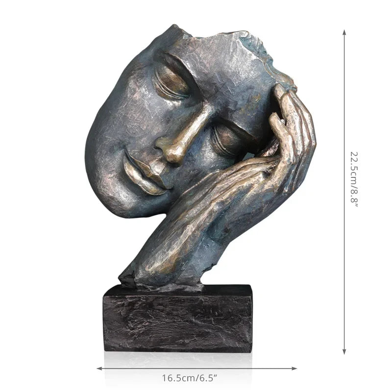Vintage Resin Face Sculpture
