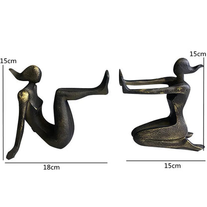 Modern Thinker Girl Statue - Abstract Character Home Decor