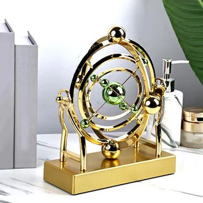 Kinetic Art Desk Decor - Celestial Orbit Perpetual Motion Pendulum