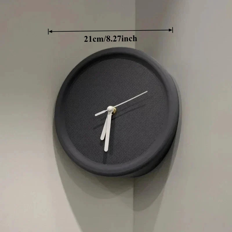 Minimalist Round Corner Wall Clock