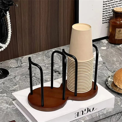High-Capacity Disposable Cup Holder & Organizer Rack