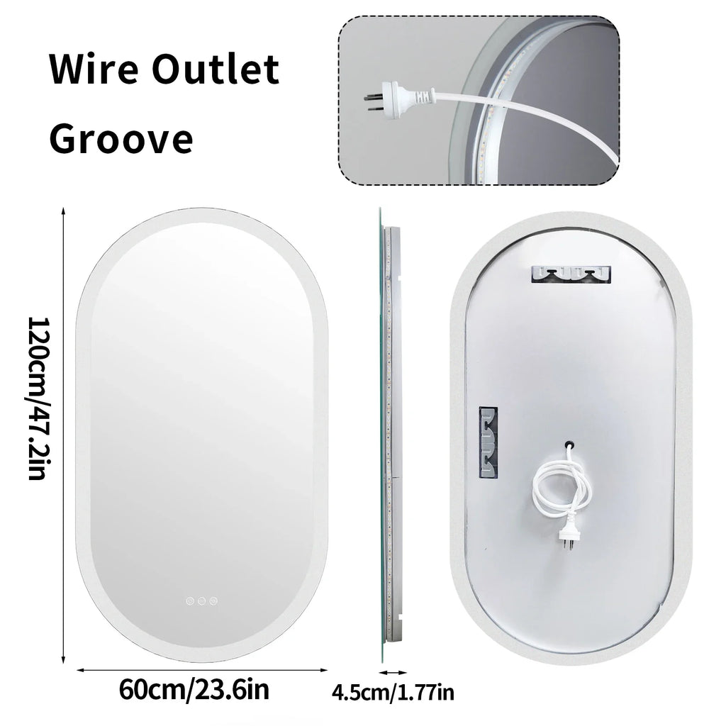 LumoOval | Oval LED Bathroom Mirror | Anti-Fog & Dimmable Backlit Design