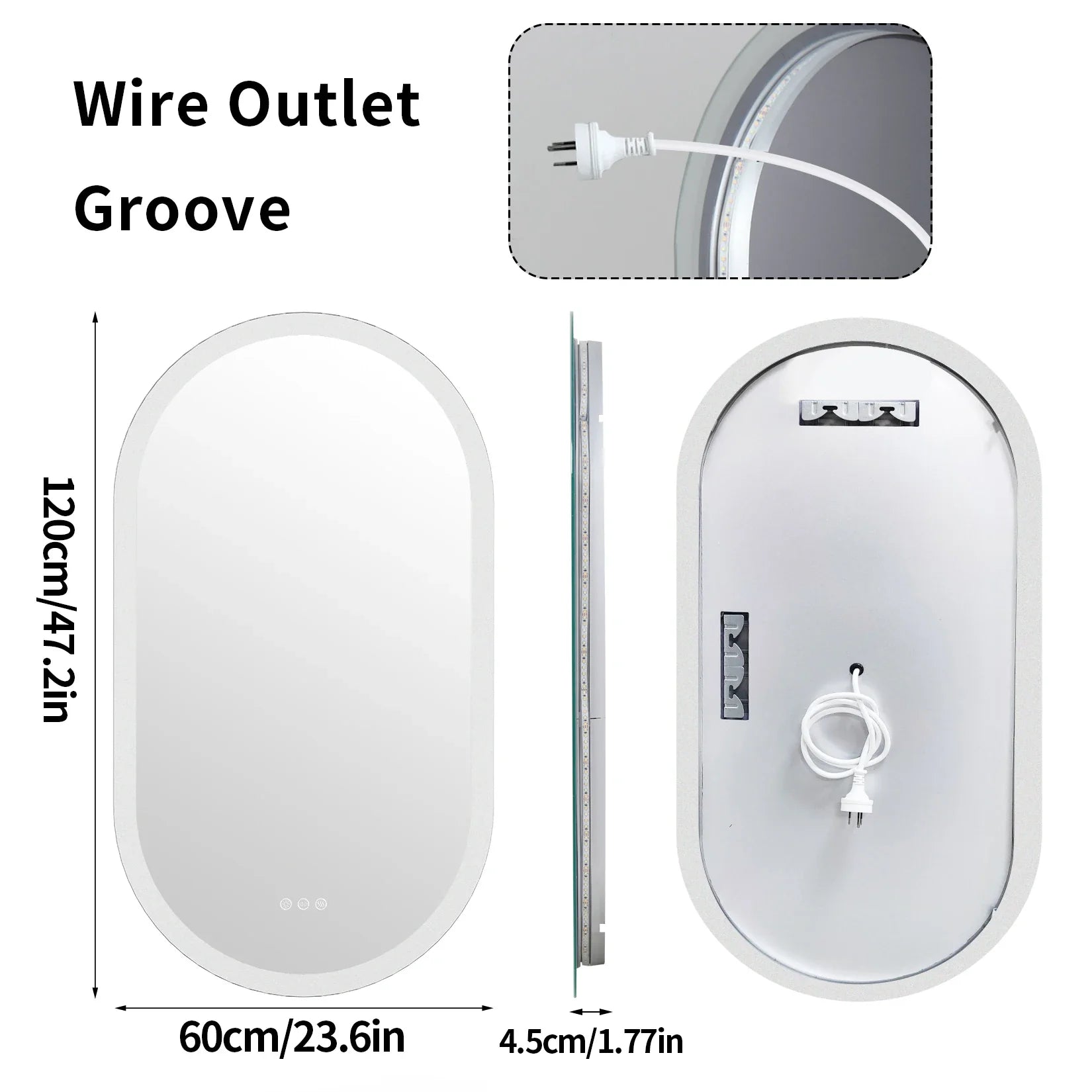 LumoOval | Oval LED Bathroom Mirror | Anti-Fog & Dimmable Backlit Design