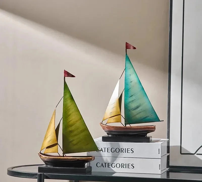 Creative & Luxury Metal Sailing Ship Model Figurines