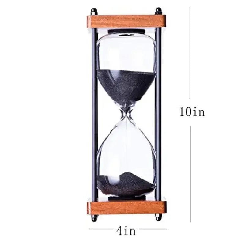 Large 60-Minute Metal & Glass Hourglass Sand Timer
