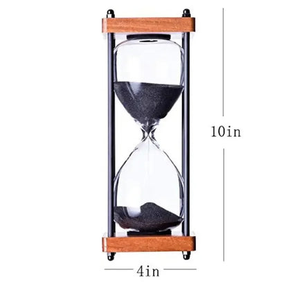 Large 60-Minute Metal & Glass Hourglass Sand Timer
