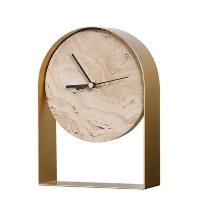 Luxurious Modern Marble & Metal Desk Clock