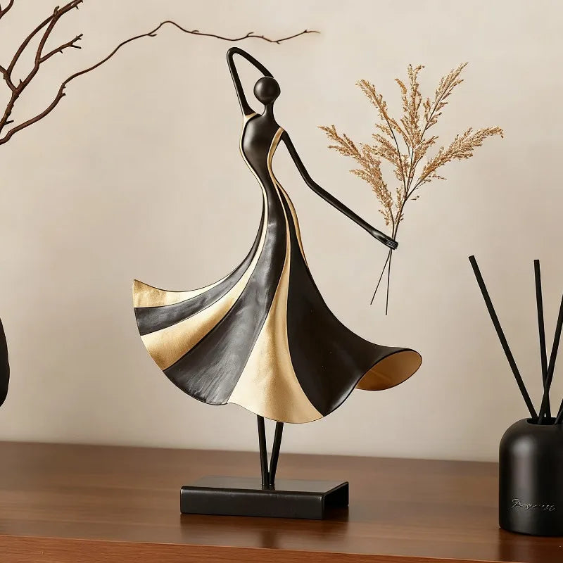 Elegant Iron Art Female Figure Sculpture