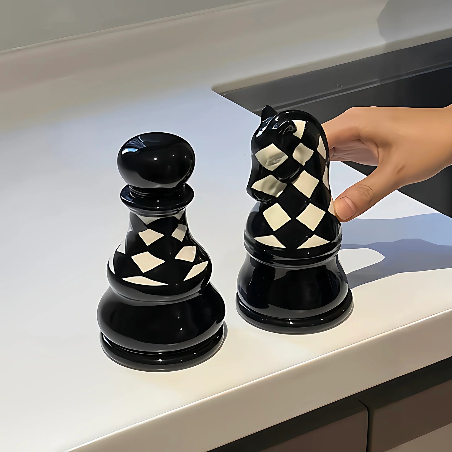 Ceramic Chess Piece Toothpick Holder - Luxury Desktop Decor