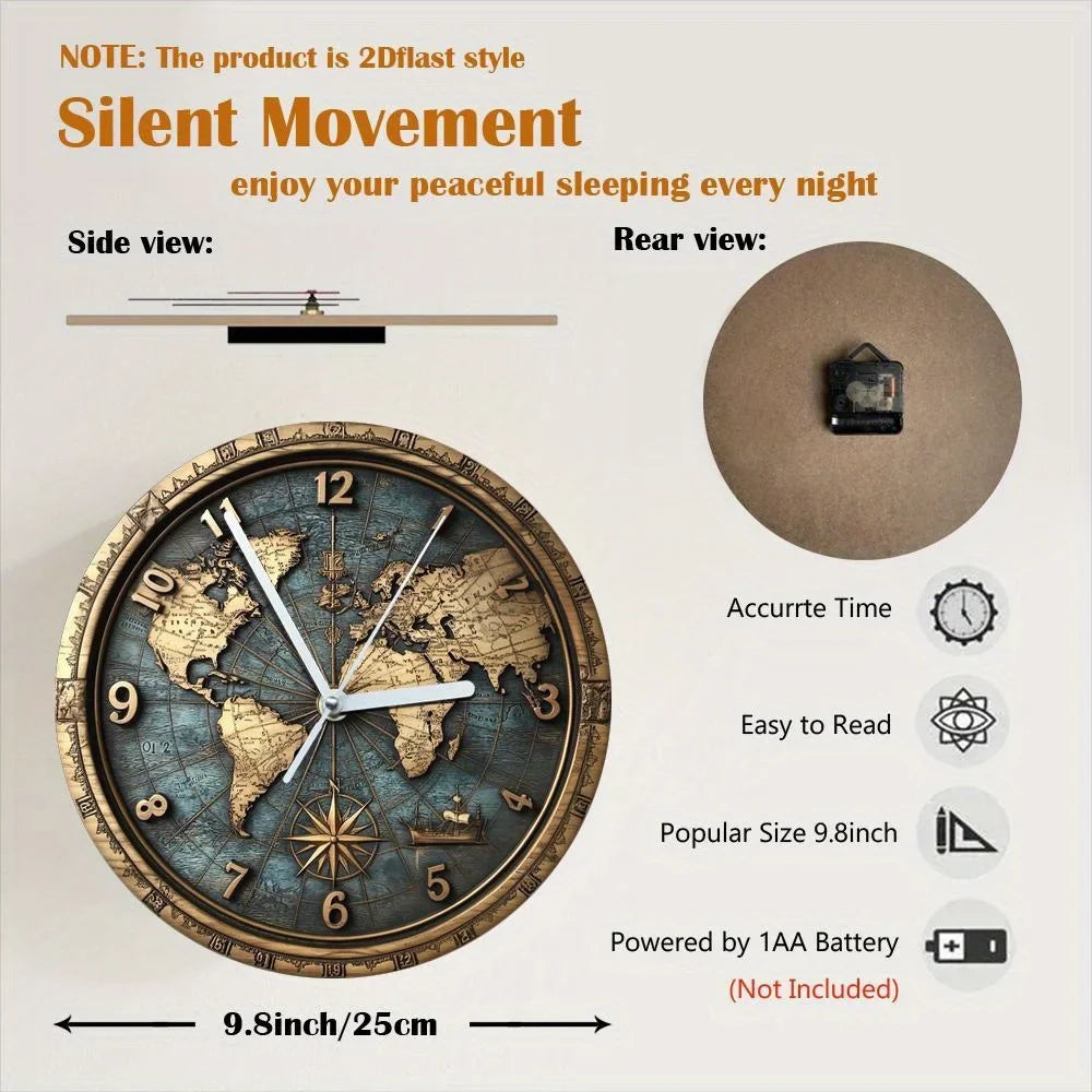 Sailboat Theme Vintage Round Wooden Wall Clock