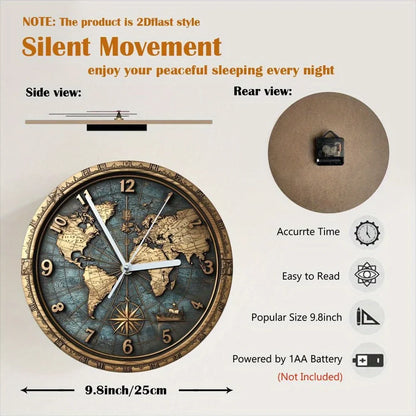 Sailboat Theme Vintage Round Wooden Wall Clock