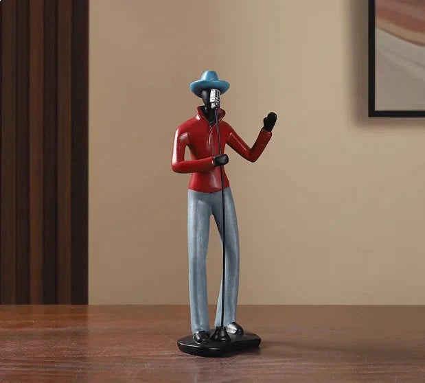Retro Bookshelf Band Figurines - Cute Cartoon Home Decor Gifts