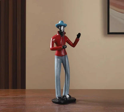 Retro Bookshelf Band Figurines - Cute Cartoon Home Decor Gifts