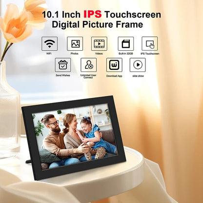 WiFi Digital Photo Frame 25.6 cm - IPS HD Touch Screen with 32GB Storage and App Photo Sharing for Family Gifts, Video