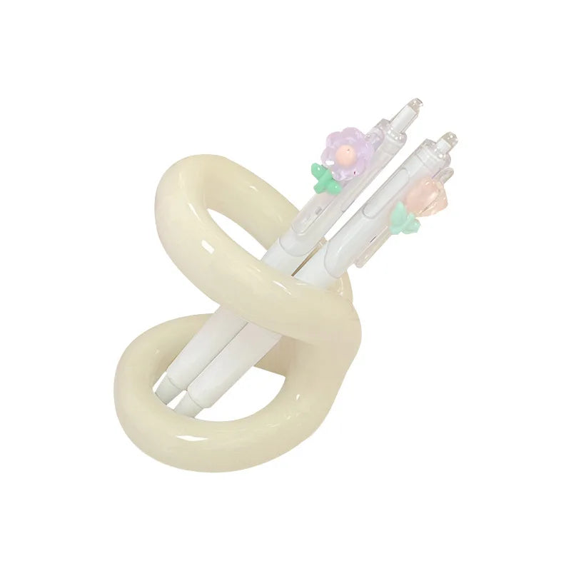 Sculptural Ceramic Toothbrush & Makeup Brush Holder
