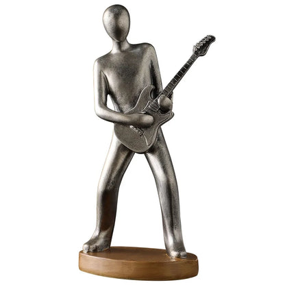 Abstract Musician Figurines - Resin Cello & Guitar Sculptures