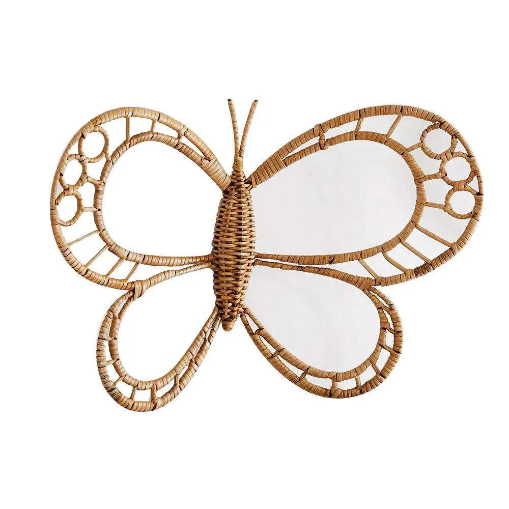 Nordic Natural Rattan Hand-Woven Butterfly Wall Ornament | Boho Home Decor