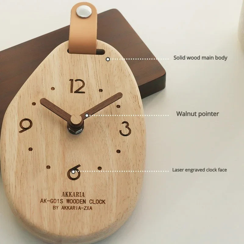 Creative Solid Wood Hanging Desk Clock