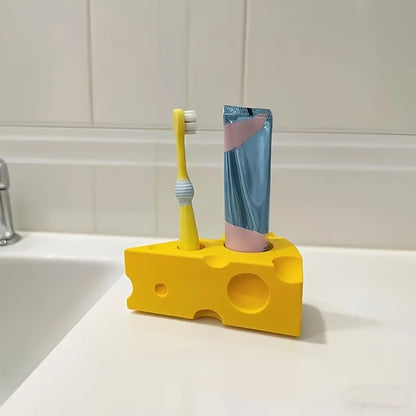 Funny Cheese-Shaped Toothbrush & Toothpaste Holder