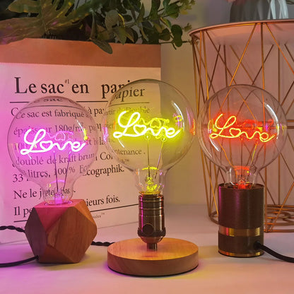 LOVE Neon Letter Edison Bulb